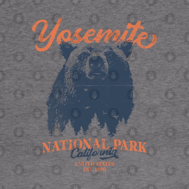 Vintage Yosemite Grizzly Bear California National Park by Fitastic